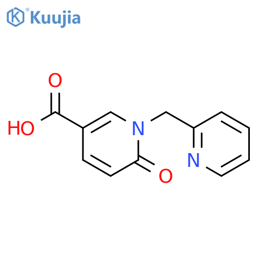 6-oxo-1-(pyridin-2-yl)methyl-1,6-dihydropyridine-3-carboxylic acid structure