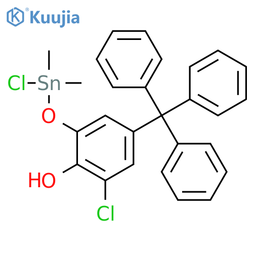 Phenoxy, 2-chloro-6-[(chlorodimethylstannyl)oxy]-4-(triphenylmethyl)- structure