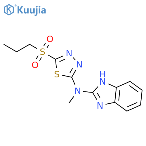 N-methyl-N-[5-(propylsulfonyl)-1,3,4-thiadiazol-2-yl]-1H-benzimidazol-2-amine structure