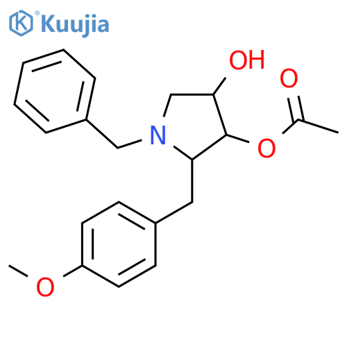 3,4-Pyrrolidinediol, 2-[(4-methoxyphenyl)methyl]-1-(phenylmethyl)-, 3-acetate, (2R,3S,4S)- structure