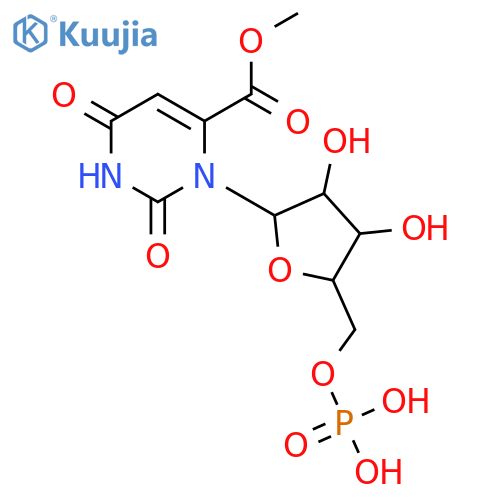 4-Pyrimidinecarboxylic acid, 1,2,3,6-tetrahydro-2,6-dioxo-3-(5-O-phosphono-β-D-ribofuranosyl)-, 4-methyl ester structure