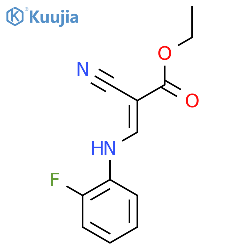 Ethyl 2-Cyano-3-(2-fluorophenyl)aminoprop-2-enoate structure