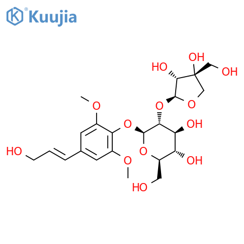 b-D-Glucopyranoside,4-[(1E)-3-hydroxy-1-propen-1-yl]-2,6-dimethoxyphenyl 2-O-D-apio-b-D-furanosyl- structure