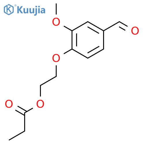 Benzaldehyde, 3-methoxy-4-[2-(1-oxopropoxy)ethoxy]- structure