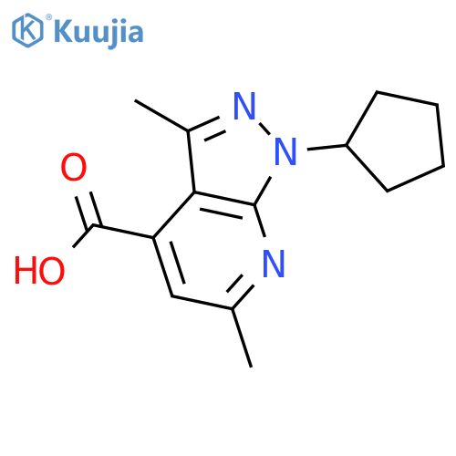 1-Cyclopentyl-3,6-dimethyl-1H-pyrazolo[3,4-b]pyridine-4-carboxylic acid structure