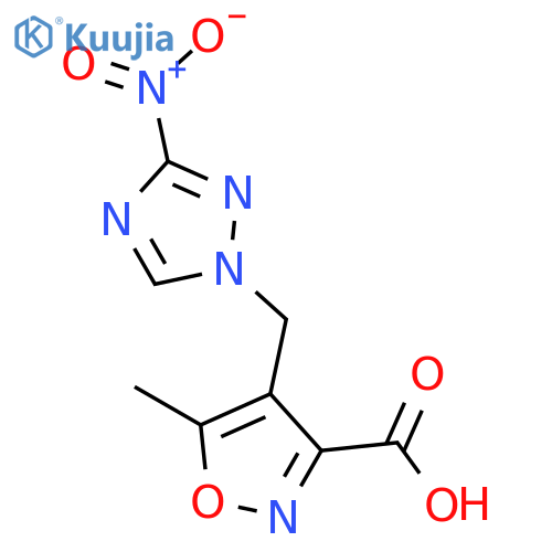 5-methyl-4-(3-nitro-1H-1,2,4-triazol-1-yl)methyl-1,2-oxazole-3-carboxylic acid structure