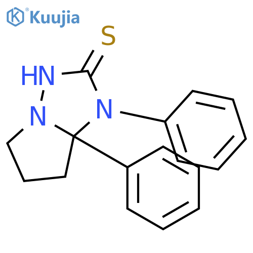 1H-Pyrrolo[1,2-b][1,2,4]triazole-2(3H)-thione, tetrahydro-1,7a-diphenyl- structure