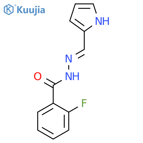 Benzoic acid, 2-fluoro-, (1H-pyrrol-2-ylmethylene)hydrazide structure
