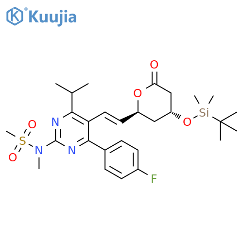 N-[5-[(1E)-2-[(2S,4R)-4-[[(1,1-Dimethylethyl)dimethylsilyl]oxy]tetrahydro-6-oxo-2H-pyran-2-yl]ethenyl]-4-(4-fluorophenyl)-6-(1-methylethyl)-2-pyrimidinyl]-N-methylmethanesulfonamide structure