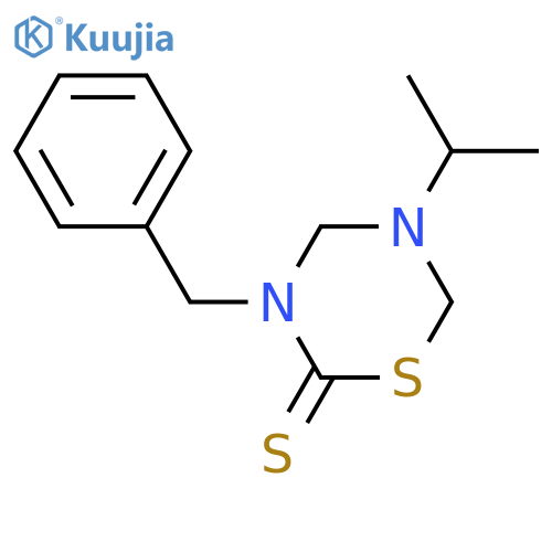 3-benzyl-5-(propan-2-yl)-1,3,5-thiadiazinane-2-thione structure