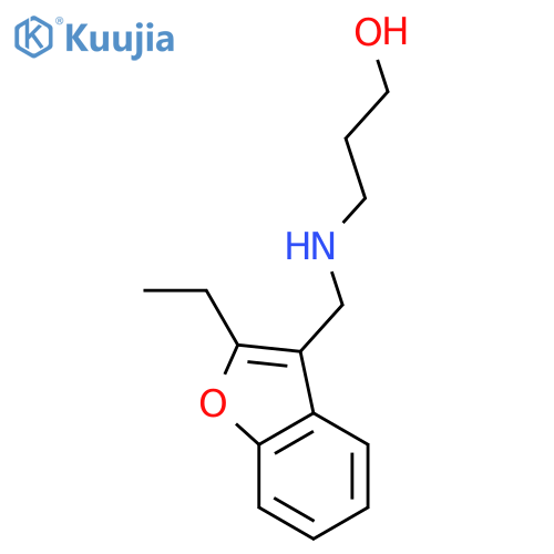3-{[(2-ethyl-1-benzofuran-3-yl)methyl]amino}propan-1-ol structure