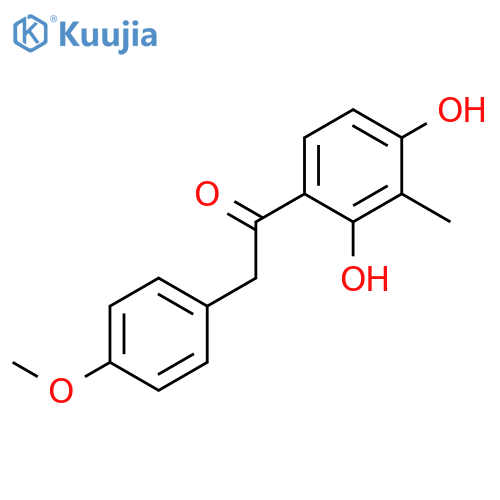 1-(2,4-dihydroxy-3-methylphenyl)-2-(4-methoxyphenyl)ethan-1-one structure