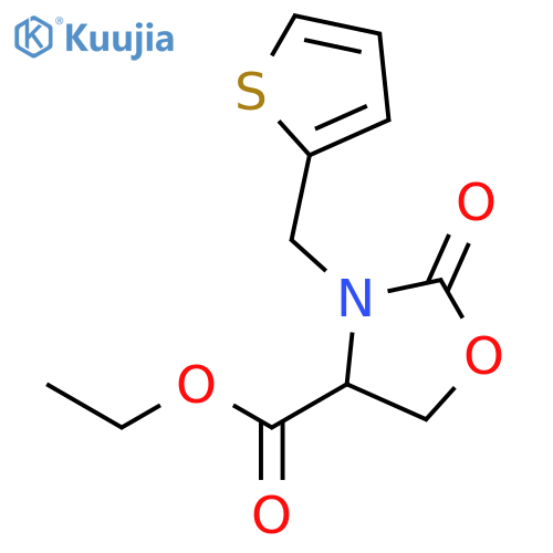 4-Oxazolidinecarboxylic acid, 2-oxo-3-(2-thienylmethyl)-, ethyl ester structure