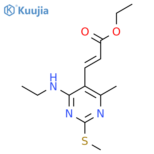 (E)-ethyl-3-(4-(ethylamino)-6-methyl-2-(methylthio)pyrimidin-5-yl)acrylate structure