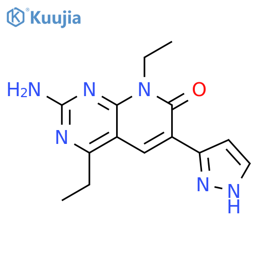 2-(amino)-8-ethyl-4-ethyl-6-(1H-pyrazol-5-yl)pyrido[2,3-d]pyrimidin-7(8H)-one structure