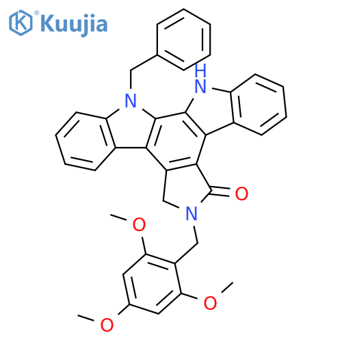 5H-Indolo[2,3-a]pyrrolo[3,4-c]carbazol-5-one, 6,7,12,13-tetrahydro-12-(phenylmethyl)-6-[(2,4,6-trimethoxyphenyl)methyl]- structure
