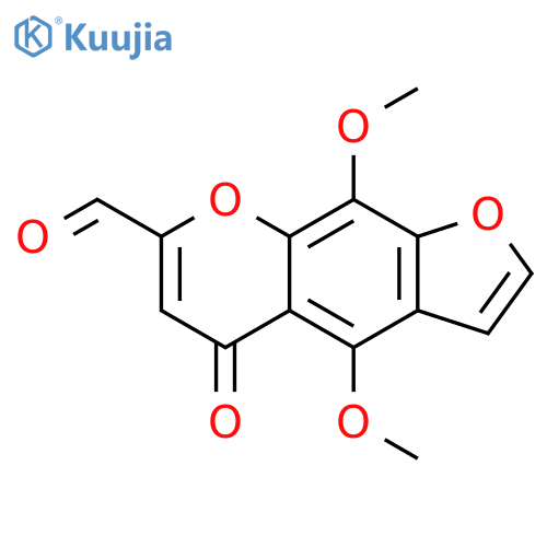 5H-Furo[3,2-g][1]benzopyran-7-carboxaldehyde, 4,9-dimethoxy-5-oxo- structure