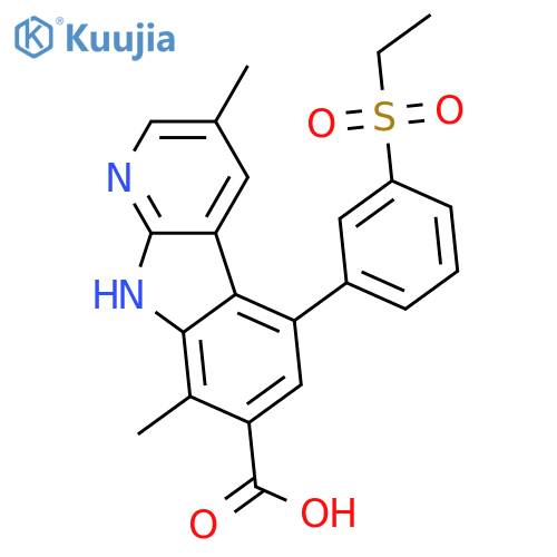 5-[3-(ethylsulfonyl)phenyl]-4,8-dimethyl-9h-pyrido[2,3-b]indole-7 -carboxylic Acid structure