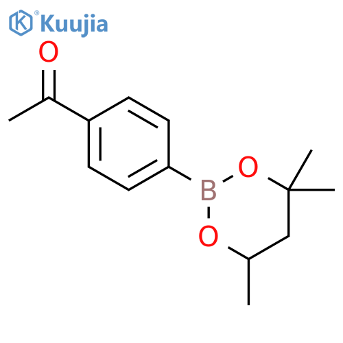1-4-(4,4,6-Trimethyl-1,3,2-dioxaborinan-2-yl)phenylethan-1-one structure