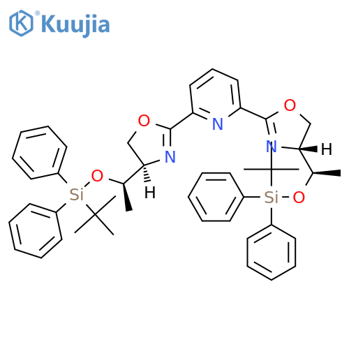 Pyridine, 2,6-bis[(4R)-4-[(1R)-1-[[(1,1-dimethylethyl)diphenylsilyl]oxy]ethyl]-4,5-dihydro-2-oxazolyl]- structure