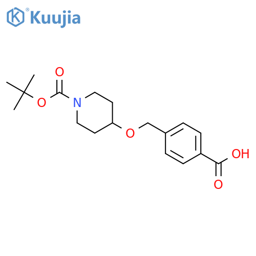 4-{[1-(tert-Butoxycarbonyl)piperid-4-yloxy]methyl}benzoic acid structure