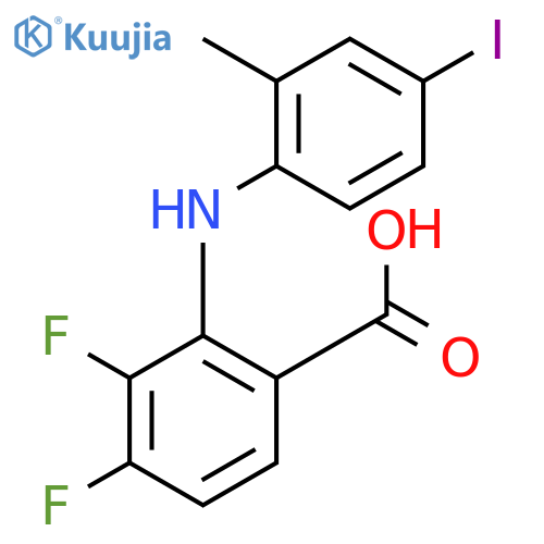 3,4-Difluoro-2-((4-iodo-2-methylphenyl)amino)benzoic acid structure