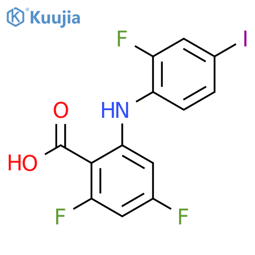 2,4-Difluoro-6-((2-fluoro-4-iodophenyl)amino)benzoic acid structure