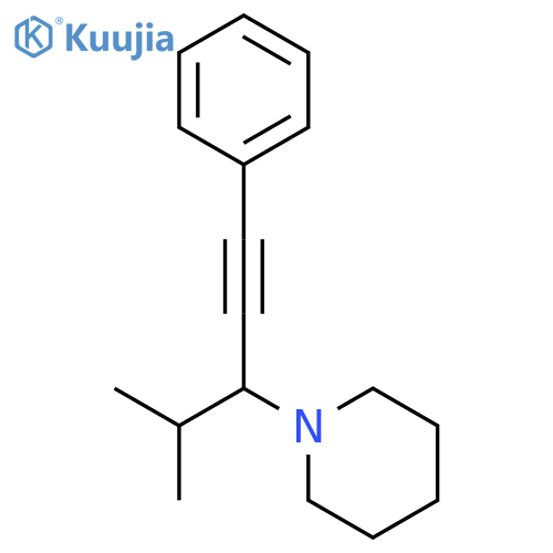 1-(4-methyl-1-phenylpent-1-yn-3-yl)piperidine structure