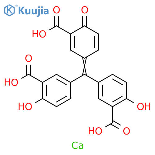 Benzoicacid,5-[(3-carboxy-4-hydroxyphenyl)(3-carboxy-4-oxo-2,5-cyclohexadien-1-ylidene)methyl]-2-hydroxy-,calciumsalt(1:3) structure