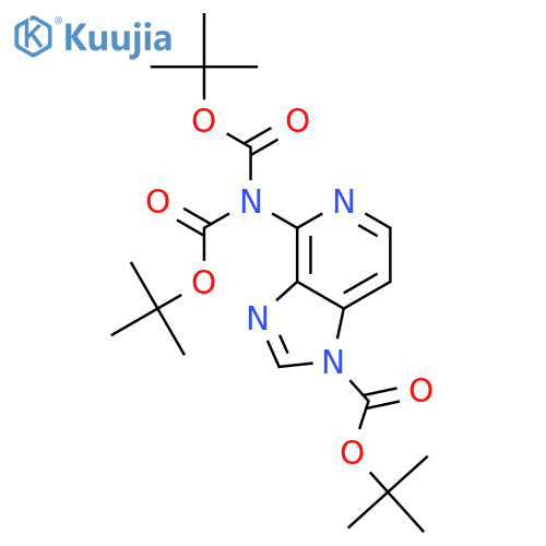 1H-imidazo[4,5-c]pyridine-1-carboxylic acid, 4-[bis[(1,1-dimethylethoxy)carbonyl]amino]-, 1,1-dimethylethyl ester structure