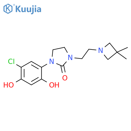 2-Imidazolidinone, 1-(5-chloro-2,4-dihydroxyphenyl)-3-[2-(3,3-dimethyl-1-azetidinyl)ethyl]- structure