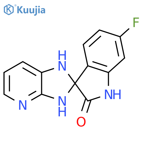 Spiro[2H-imidazo[4,5-b]pyridine-2,3'-[3H]indol]-2'(1'H)-one, 6'-fluoro-1,3-dihydro- structure