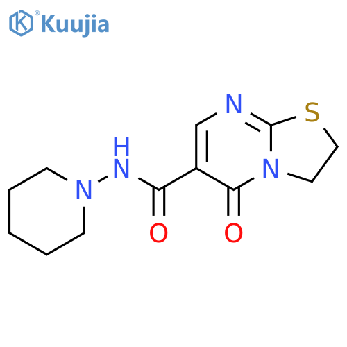 5H-Thiazolo[3,2-a]pyrimidine-6-carboxamide, 2,3-dihydro-5-oxo-N-1-piperidinyl- structure