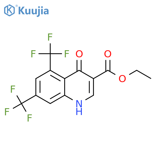 3-Quinolinecarboxylicacid, 4-hydroxy-5,7-bis(trifluoromethyl)-, ethyl ester structure