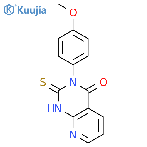 Pyrido[2,3-d]pyrimidin-4(1H)-one,2,3-dihydro-3-(4-methoxyphenyl)-2-thioxo- structure