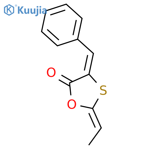 1,3-Oxathiolan-5-one, 2-ethylidene-4-(phenylmethylene)-, (E,Z)- structure