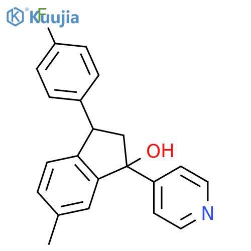 1H-Inden-1-ol, 3-(4-fluorophenyl)-2,3-dihydro-6-methyl-1-(4-pyridinyl)- structure