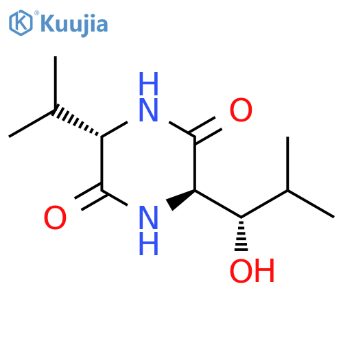 (3R,6S)-3-[(1S)-1-Hydroxy-2-methylpropyl]-6-(1-methylethyl)-2,5-piperazinedione structure