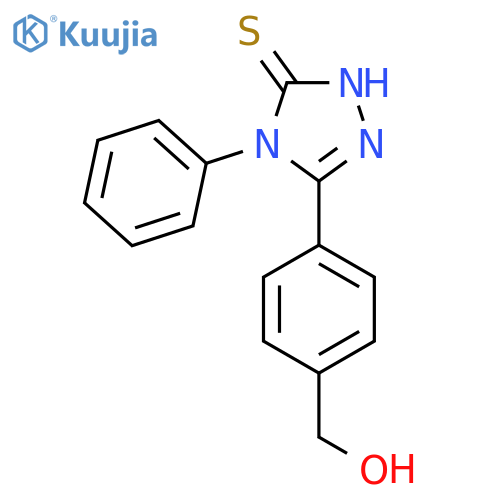 3H-1,2,4-Triazole-3-thione, 2,4-dihydro-5-4-(hydroxymethyl)phenyl-4-phenyl- structure