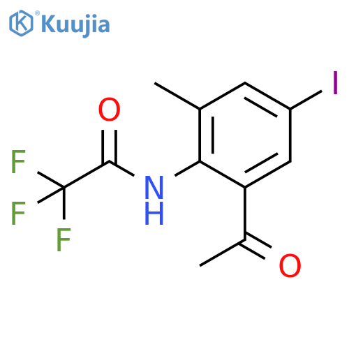 N-(2-acetyl-4-iodo-6-methylphenyl)-2,2,2-trifluoroacetamide structure