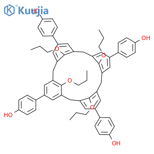 Phenol, 4,4',4'',4'''-(25,26,27,28-tetrapropoxypentacyclo[19.3.1.13,7.19,13.115,19]octacosa-1(25),3,5,7(28),9,11,13(27),15,17,19(26),21,23-dodecaene-5,11,17,23-tetrayl)tetrakis- structure