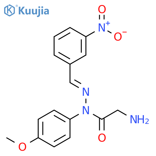 Glycine, N-(4-methoxyphenyl)-, [(3-nitrophenyl)methylene]hydrazide structure