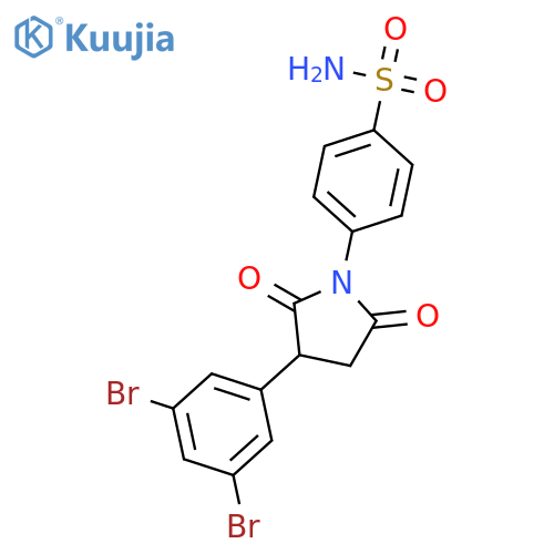 4-[3-(3,5-dibromophenyl)-2,5-dioxopyrrolidin-1-yl]benzenesulfonamide structure