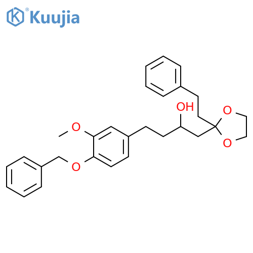 1,3-Dioxolane-2-ethanol, α-[2-[3-methoxy-4-(phenylmethoxy)phenyl]ethyl]-2-(2-phenylethyl)- structure