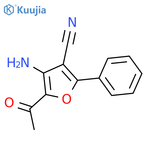 3-Furancarbonitrile, 5-acetyl-4-amino-2-phenyl- structure