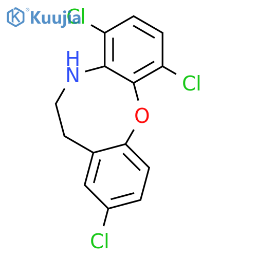 5H-Dibenz[b,g][1,4]oxazocine, 1,4,9-trichloro-6,7-dihydro- structure