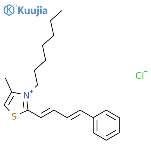 Thiazolium, 3-heptyl-4-methyl-2-(4-phenyl-1,3-butadienyl)-, chloride structure