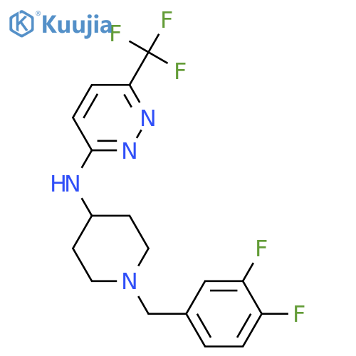 N-[1-[(3,4-difluorophenyl)methyl]piperidin-4-yl]-6-(trifluoromethyl)pyridazin-3-amine structure