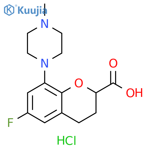 6-fluoro-8-(4-methyl-piperazin-1-yl)-chroman-2-carboxylic acid hydrochloride structure