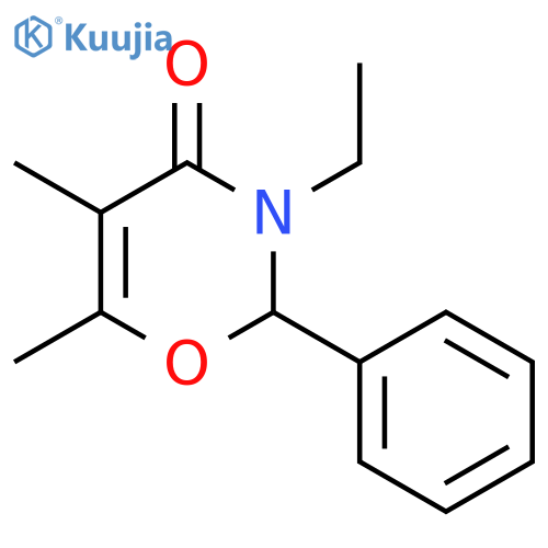 4H-1,3-Oxazin-4-one, 3-ethyl-2,3-dihydro-5,6-dimethyl-2-phenyl- structure
